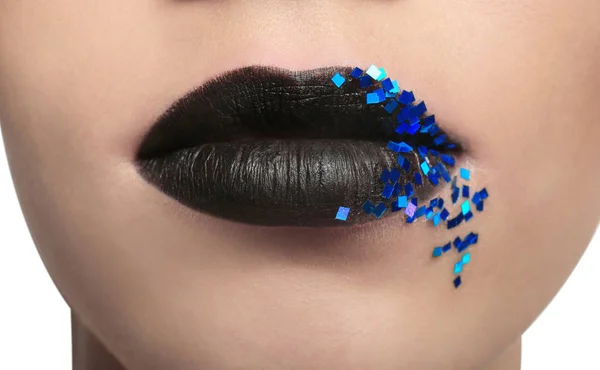 Lippen met creatieve make-up — Stockfoto