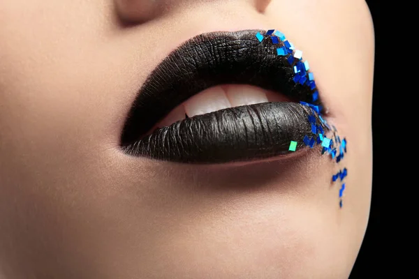 Lippen met creatieve make-up — Stockfoto