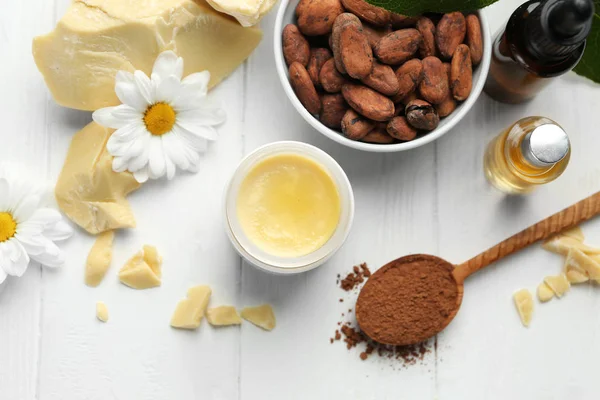 Kakao yağı ile güzel kompozisyon — Stok fotoğraf