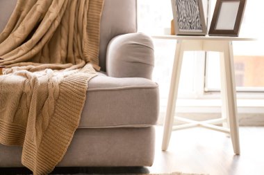 Ekose kanepeyle rahat gri 