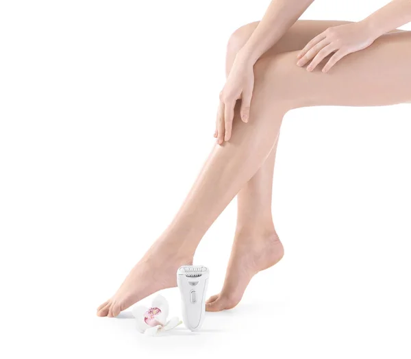 Epilation concept. Legs of beautiful young woman — Stock Photo, Image