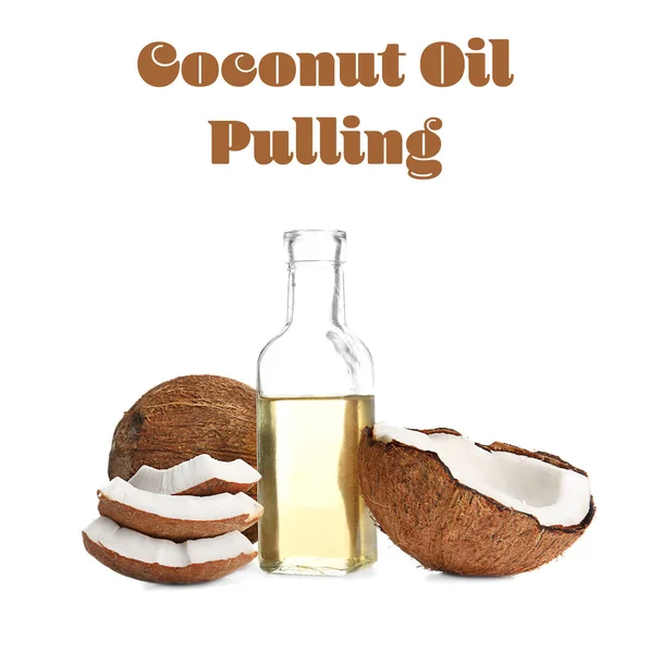 Bottle of coconut oil — Stock Photo, Image