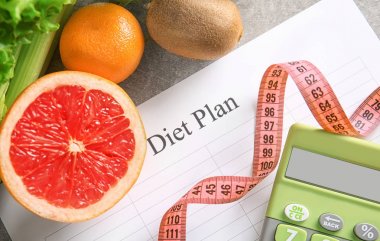 Diet plan and healthy foods   clipart