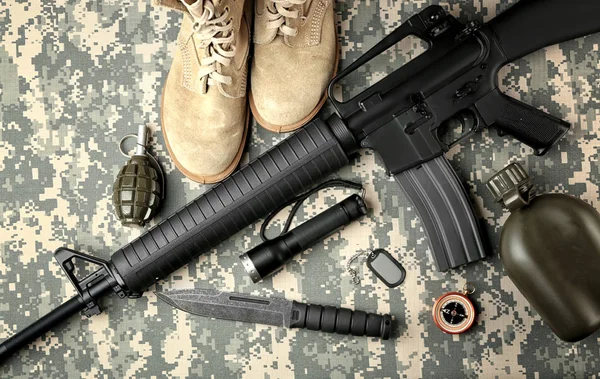 Set di attrezzature militari — Foto Stock