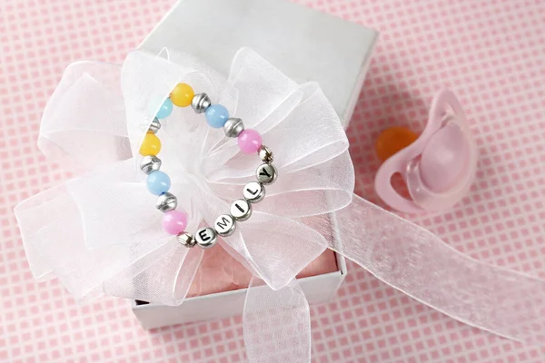 Bracelet with baby name — Stock Photo, Image