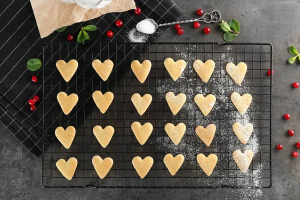 Biscotti al burro a forma di cuore — Foto Stock