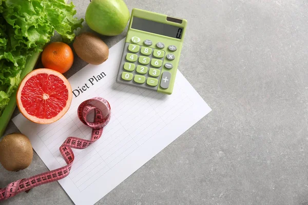 Diyet planı ve sağlıklı gıdalar — Stok fotoğraf