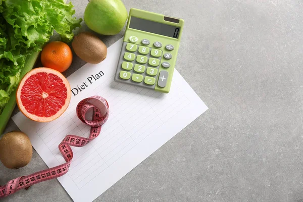 Plan de dieta y alimentos saludables —  Fotos de Stock