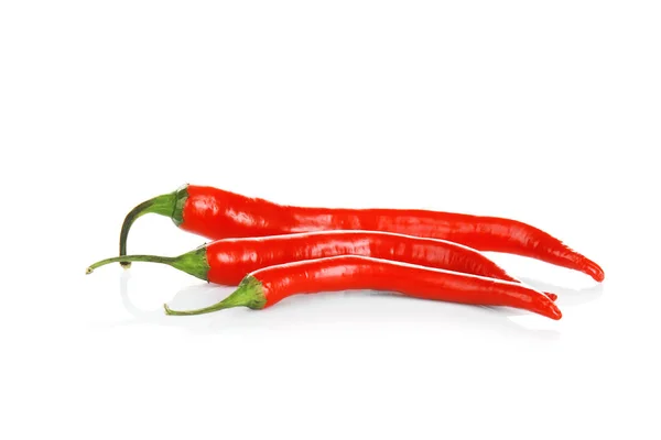 Chili peppers on white — Stock Photo, Image