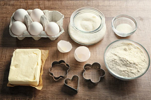 Bahan-bahan untuk menyiapkan mentega — Stok Foto