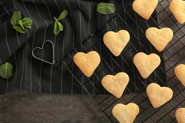 Heart shaped butter cookies — Stock Photo, Image