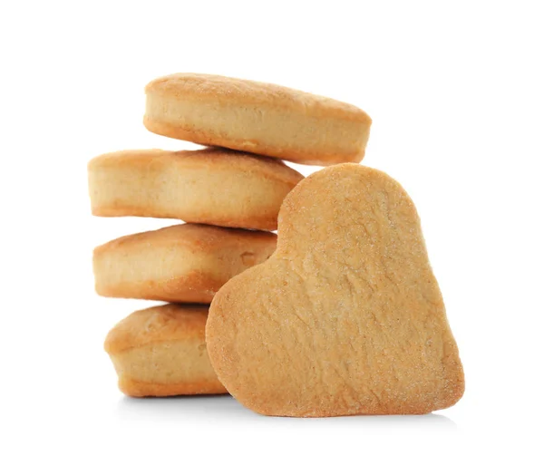 Srdce ve tvaru máslo cookies — Stock fotografie