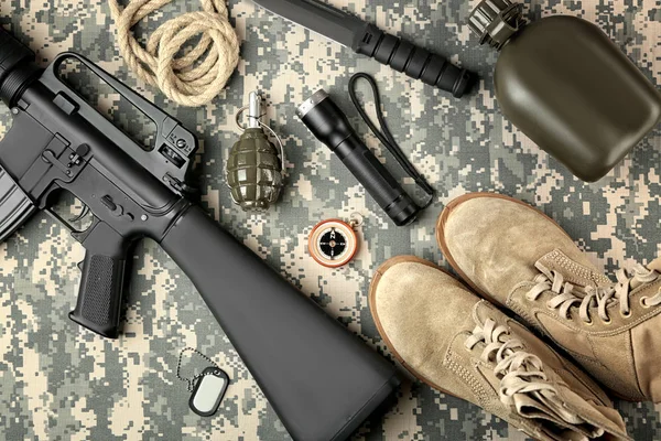Conjunto de equipamento militar — Fotografia de Stock