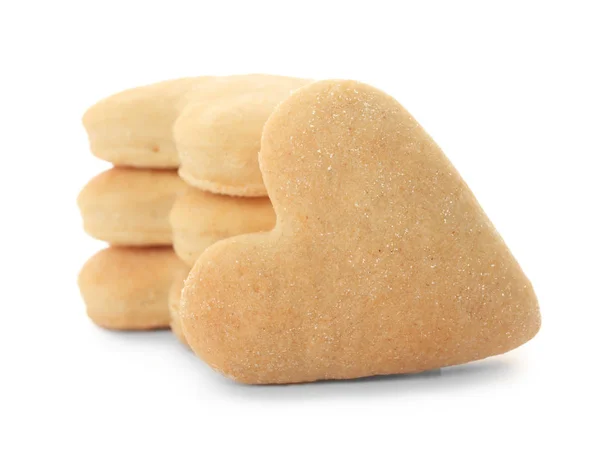Tereyağlı kurabiye şeklinde kalp — Stok fotoğraf