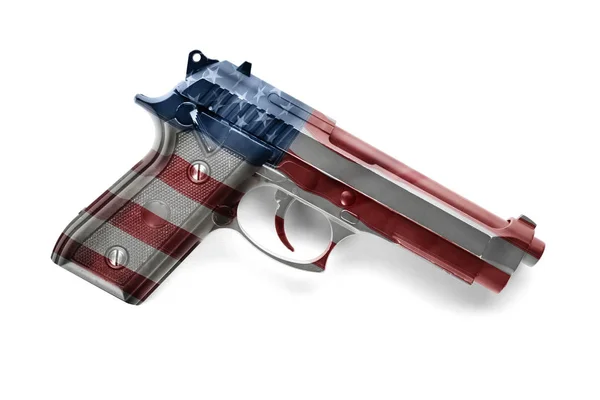 Firearm with pattern of American flag — Stock Photo, Image