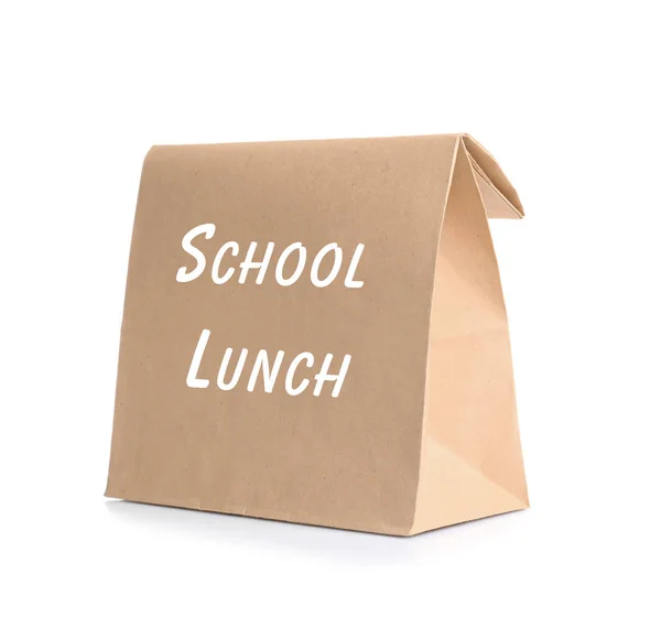 学校給食のテキストが入った紙袋 — ストック写真