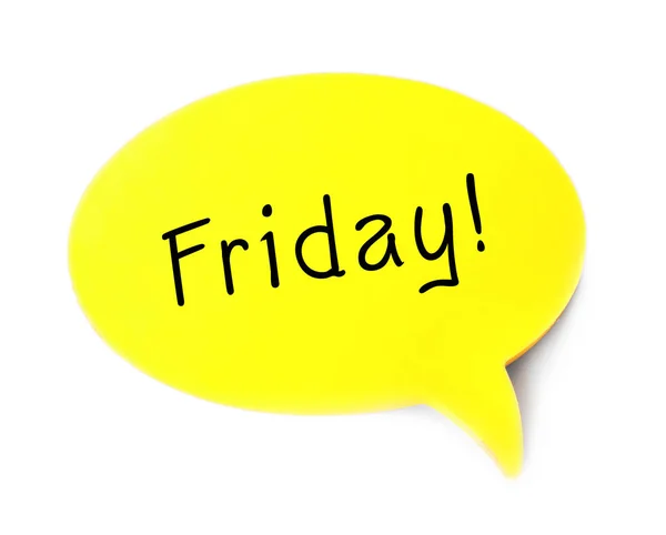 Sticker with word FRIDAY on white background — Stock Photo, Image