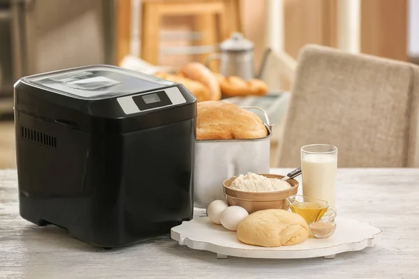 dough and bread machine on table