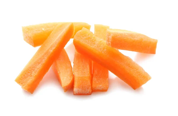 Купа свіжих шматочків моркви — стокове фото