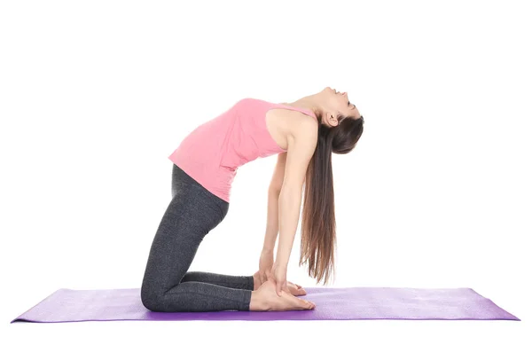 Donna incinta che fa yoga — Foto Stock