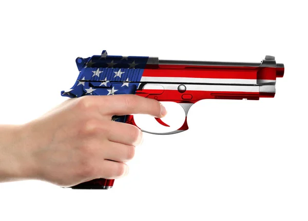 Mano masculina sosteniendo arma de fuego —  Fotos de Stock