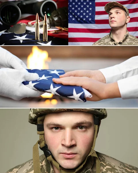 Collage for military service concept — Stock Photo, Image