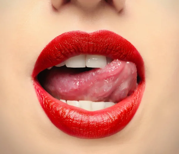 Lips of beautiful young woman — Stock Photo, Image