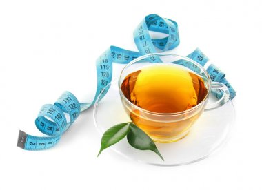 Fincan çay ve ölçüm bandı 