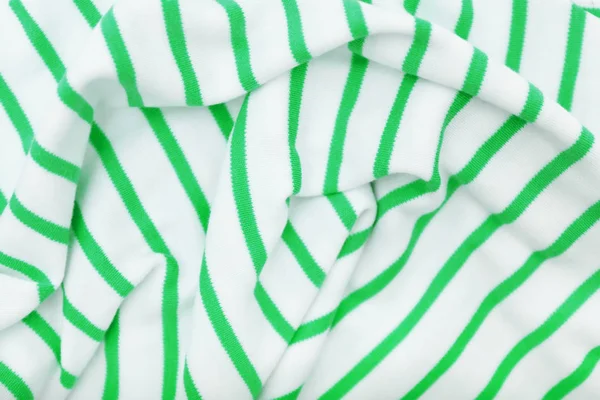Green and white striped fabric — Stock Photo, Image
