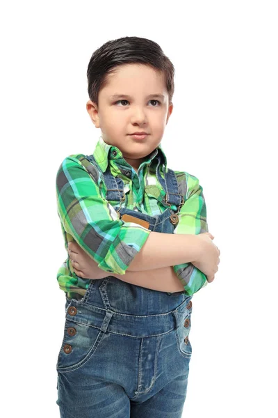 Lindo niño sobre fondo blanco — Foto de Stock