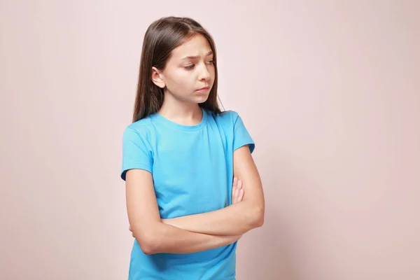 Schattig triest meisje — Stockfoto