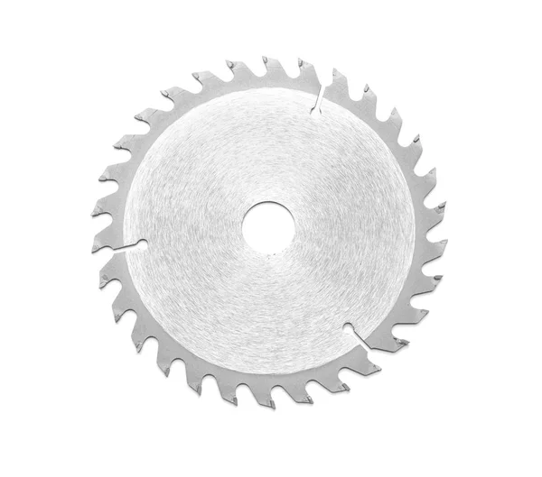 Circular-saw disk for woodwork on white background — Stock Photo, Image