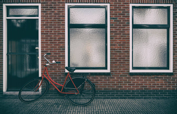 modern windows and bicycle
