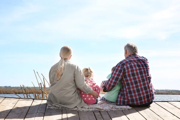 Felice nonni e figli — Foto Stock