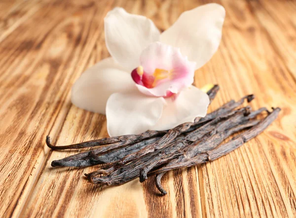 Tørkede vaniljekøller og blomst – stockfoto