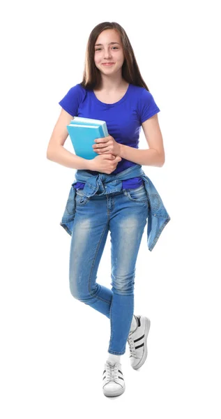 Pretty girl with books — Stock Photo, Image