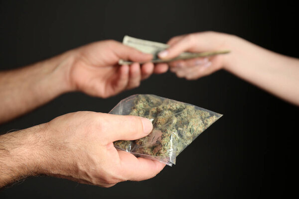 Man buying weed buds