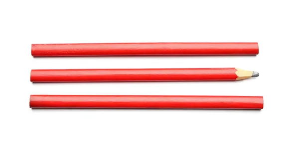 Ołówki stolarskie na białym tle — Zdjęcie stockowe