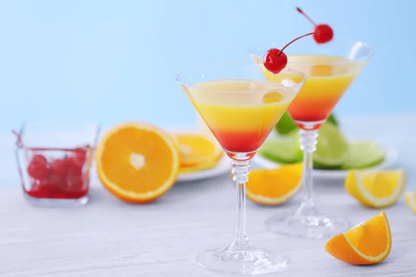 Glasses of Tequila Sunrise cocktail — Stock Photo, Image