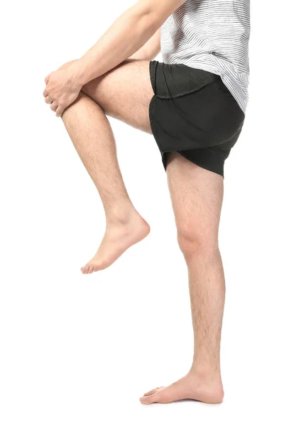 Man suffering from pain in leg — Stock Photo, Image