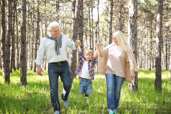 Gelukkig grootouders en jongen — Stockfoto