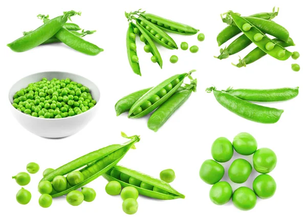 Green peas on white — Stock Photo, Image