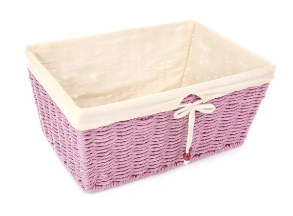 Empty wicker bread basket — Stock Photo, Image