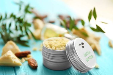 Kakao yağı losyon tablo ile güzel kompozisyon