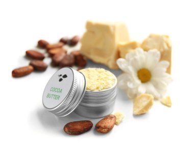 kakao yağı losyon ile kompozisyon