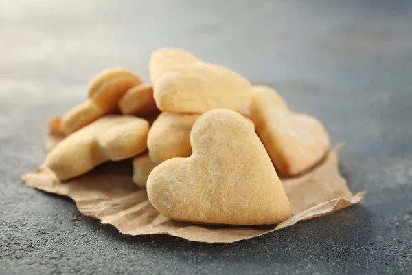 Butter cookies in shape of heart — Stock Photo, Image