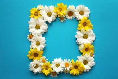 Çerçeve güzel papatya çiçek yaptı