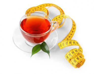 Fincan çay ve ölçüm bandı 