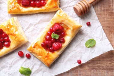 Gıda kağıt üzerinde lezzetli hamur işleri