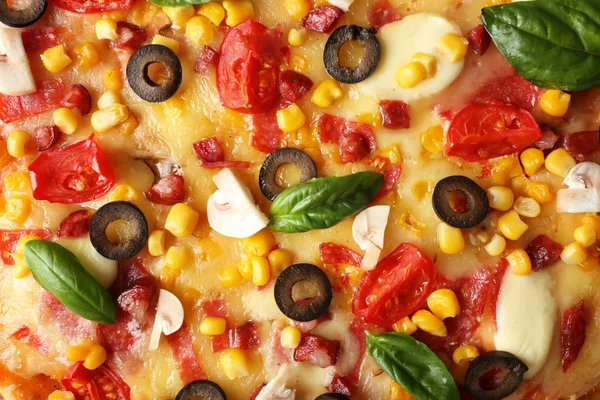 Close up view of tasty pizza — Stock Photo, Image